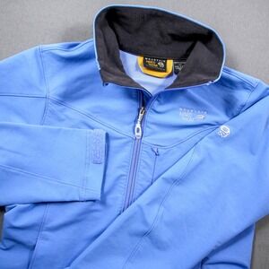 Mountain Hardwear Women's Blue Softshell Jacket Full Zip Outdoor Performance